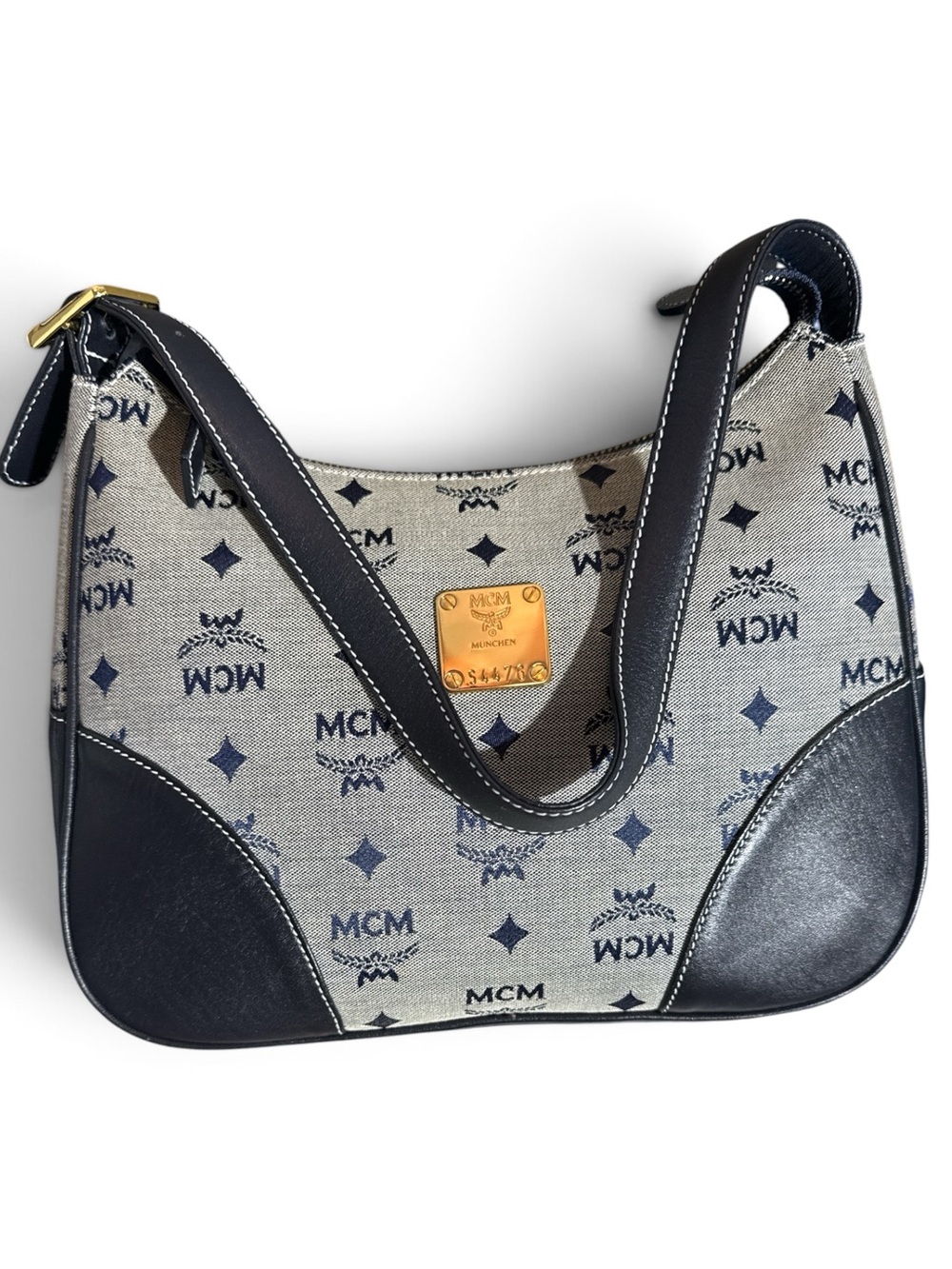 MCM Visetos Jacquard/Canvas Hobo Shoulder Bag RARE, EUC